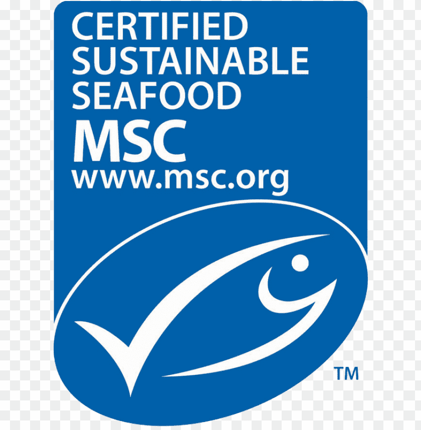 Logo MSC : poisson blanc stylisé formant une coche sur un ovale bleu